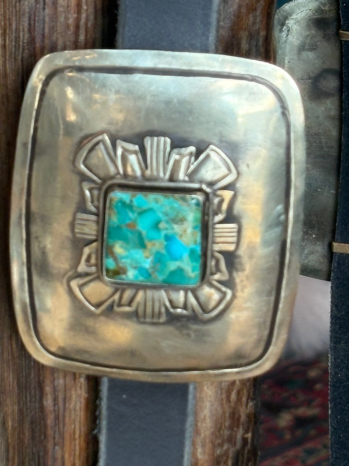 Green KingmanTurquoise Square Concho Belt - BBAR231-G
