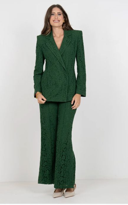 Green Paisley Lace Blazer - Emily McCarthy - EM573
