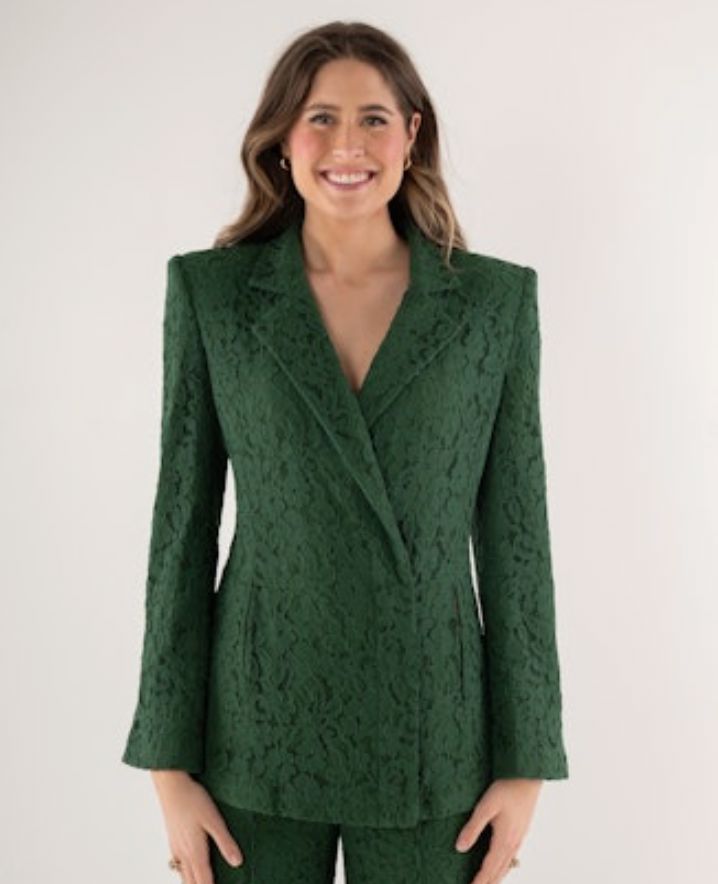 Green Paisley Lace Blazer - Emily McCarthy - EM573