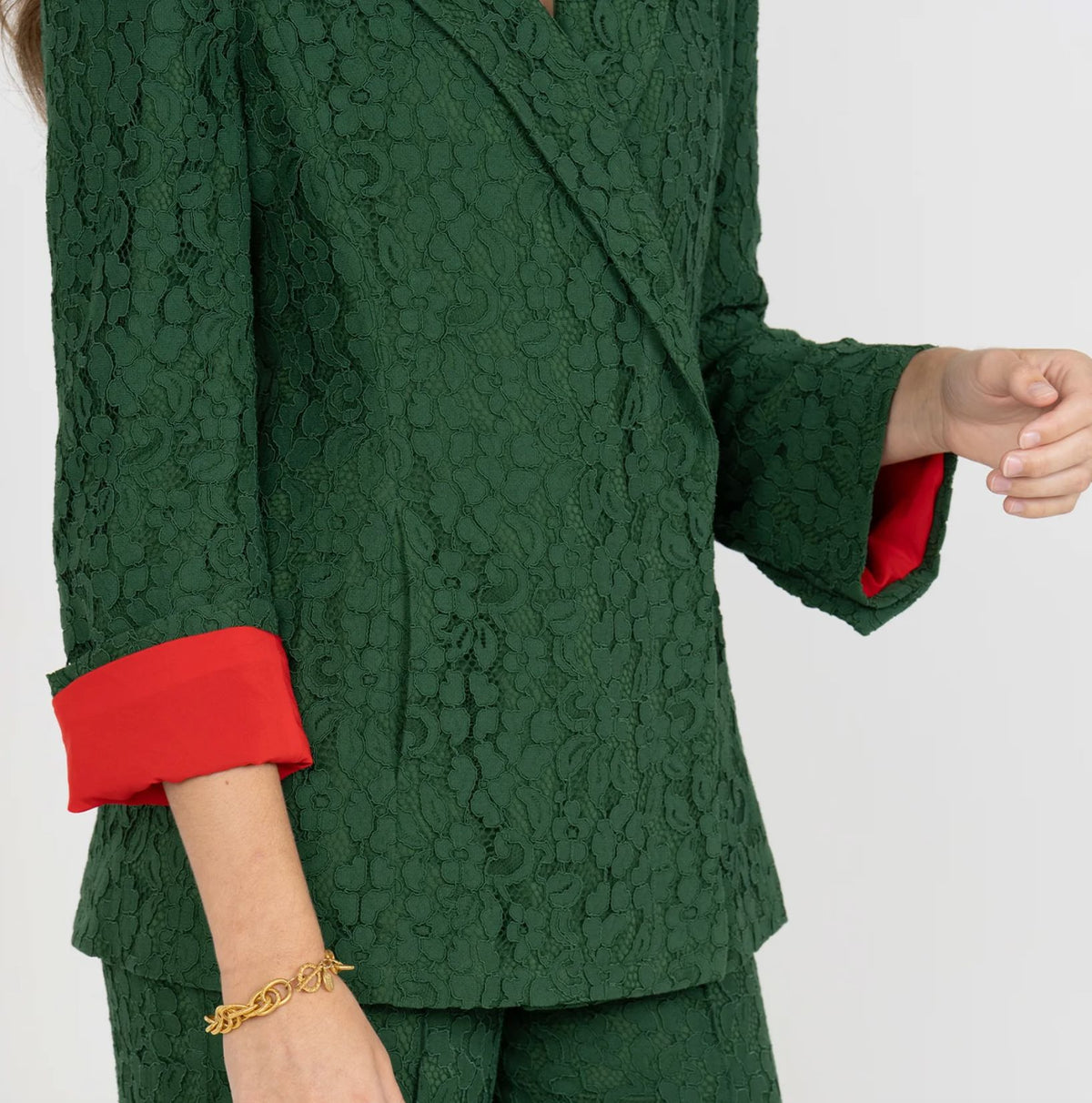 Green Paisley Lace Blazer - Emily McCarthy - EM573