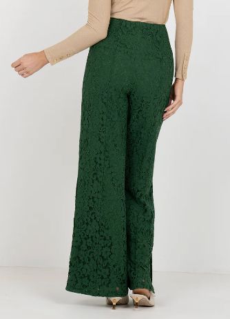 Green Paisley Lace Pants - Emily McCarthy - EM543