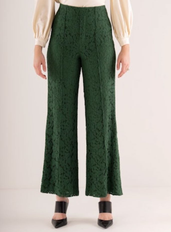 Green Paisley Lace Pants - Emily McCarthy - EM543