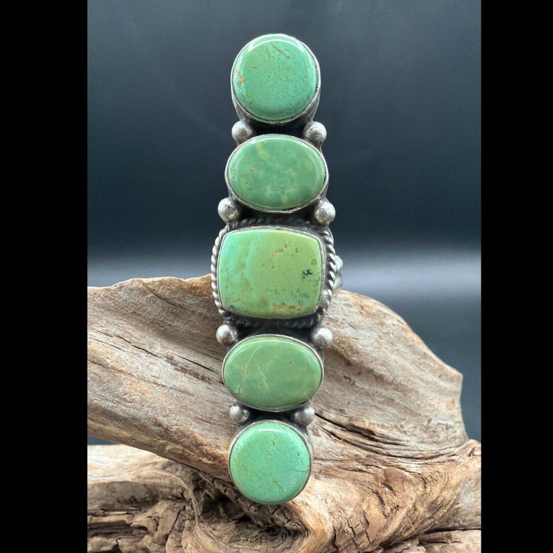 Green Turquoise Long Ring - RAZ44