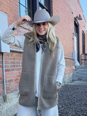 Greige Berber Zipper Vest - BPVGG