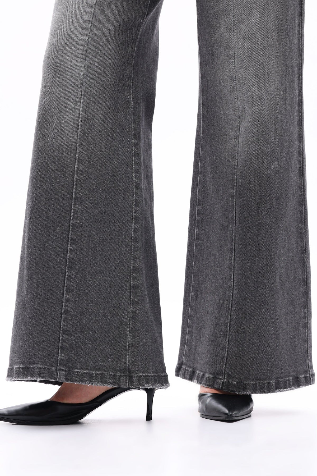 Grey High Rise/Wide Leg Jeans - BY8239