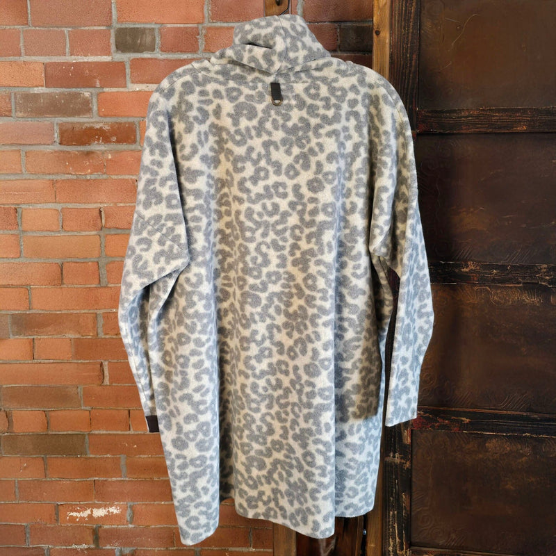 Grey Leopard Print Fleece Hi-Neck Tunic - Henriette Steffensen - 1288P