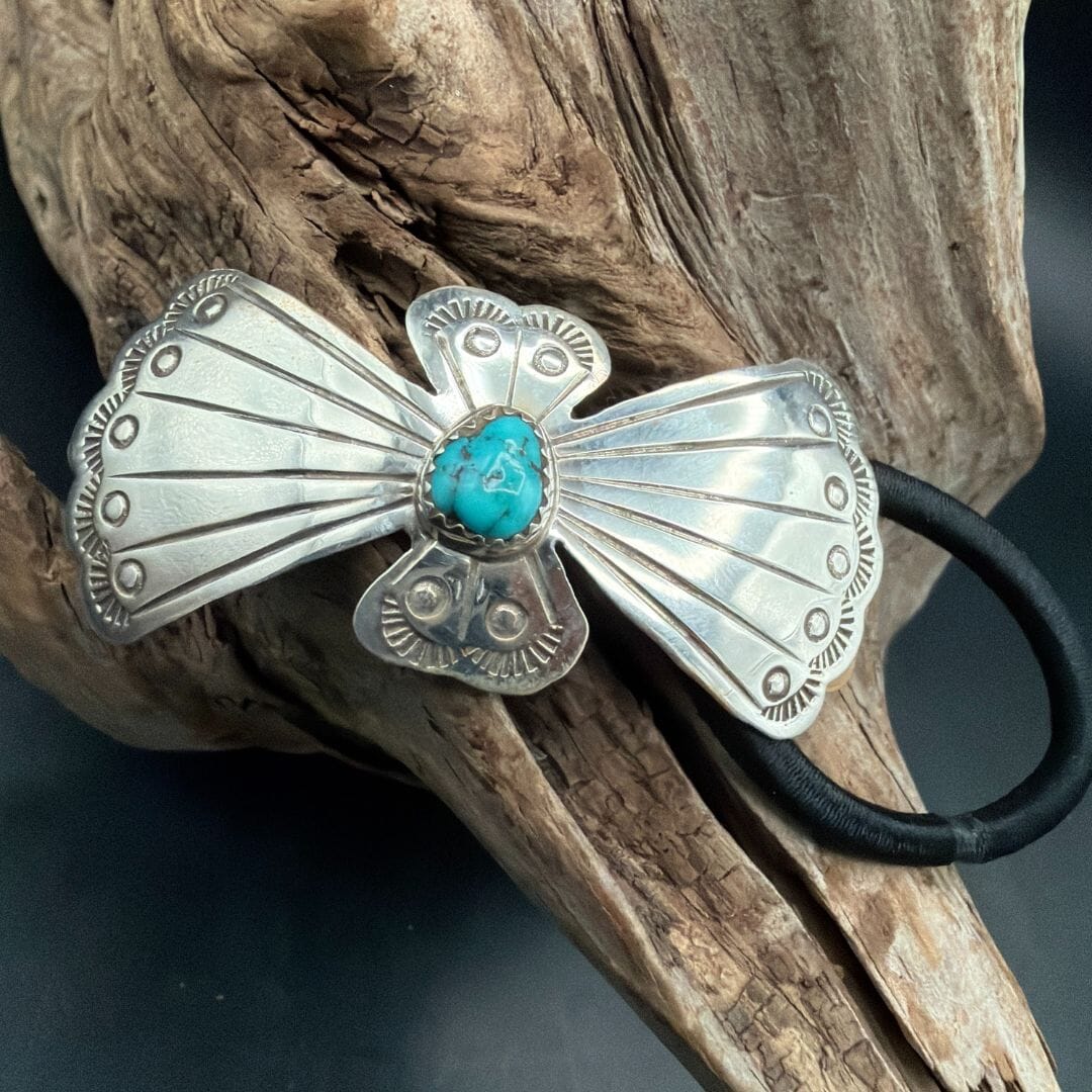 Hait Tie W/ Bow and Turquoise Dot - HAAZ2