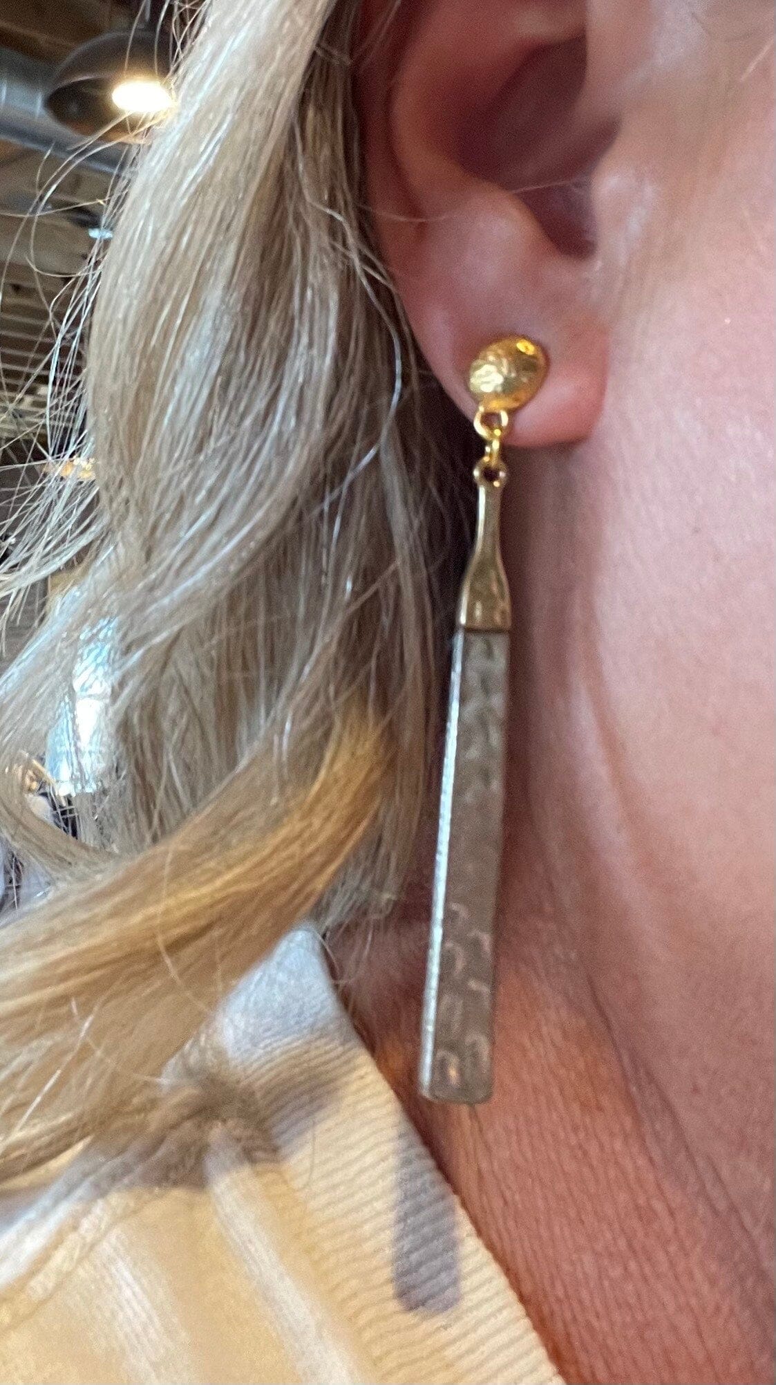 Hammered 2-Tone Earrings - EV2-9