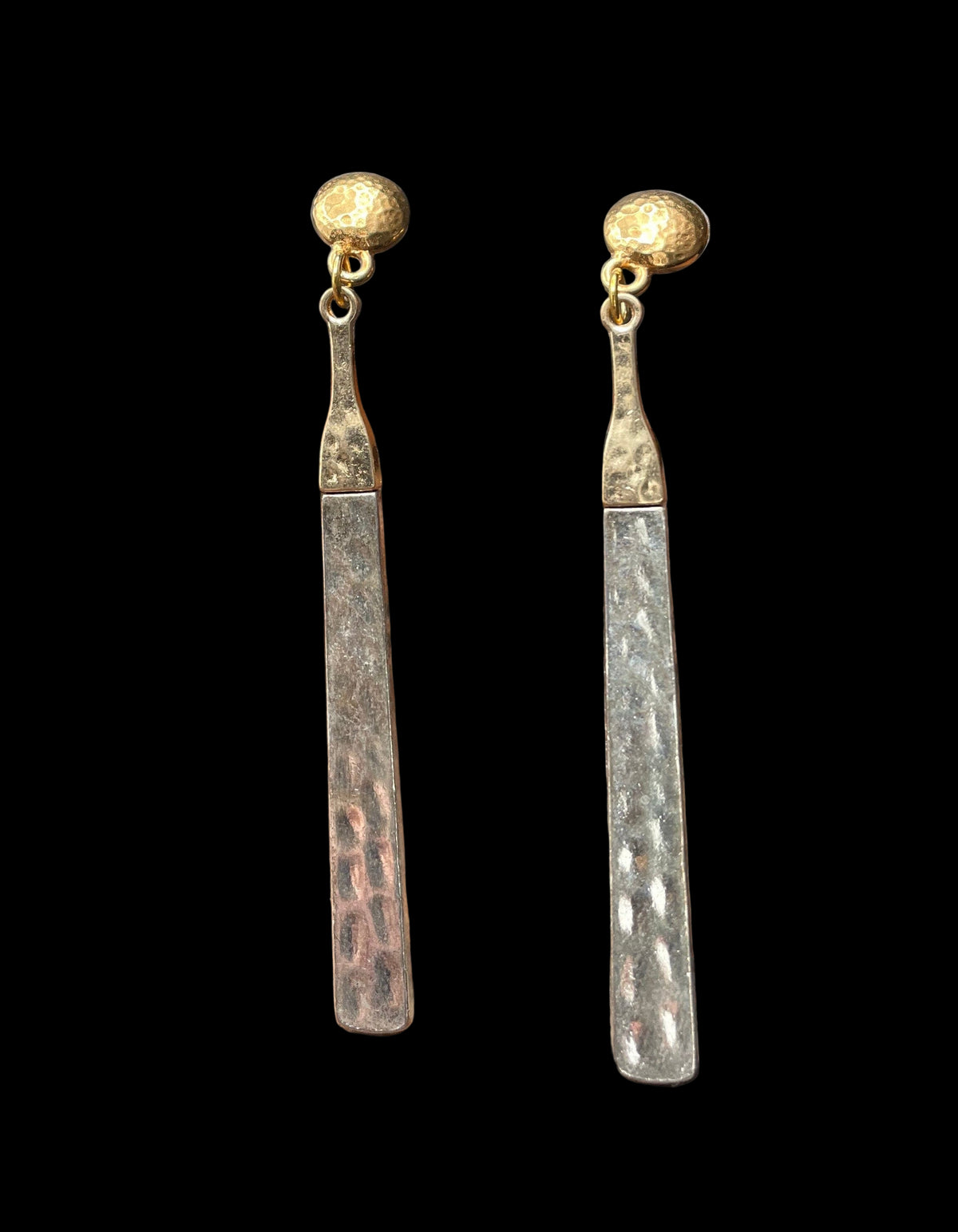 Hammered 2-Tone Earrings - EV2-9