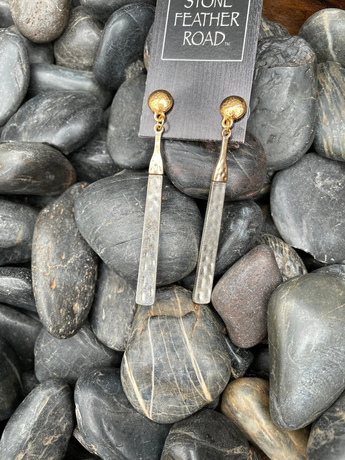 Hammered 2-Tone Earrings - EV2-9