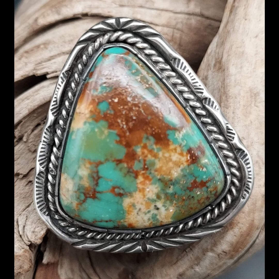 Handcrafted Sterling Silver Royston Turquoise Ring - Size 7.5 - RMH200