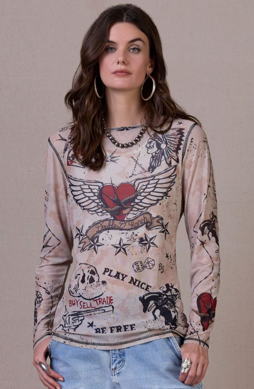Heart On My Sleeve Tee - Double D Ranch - T4197