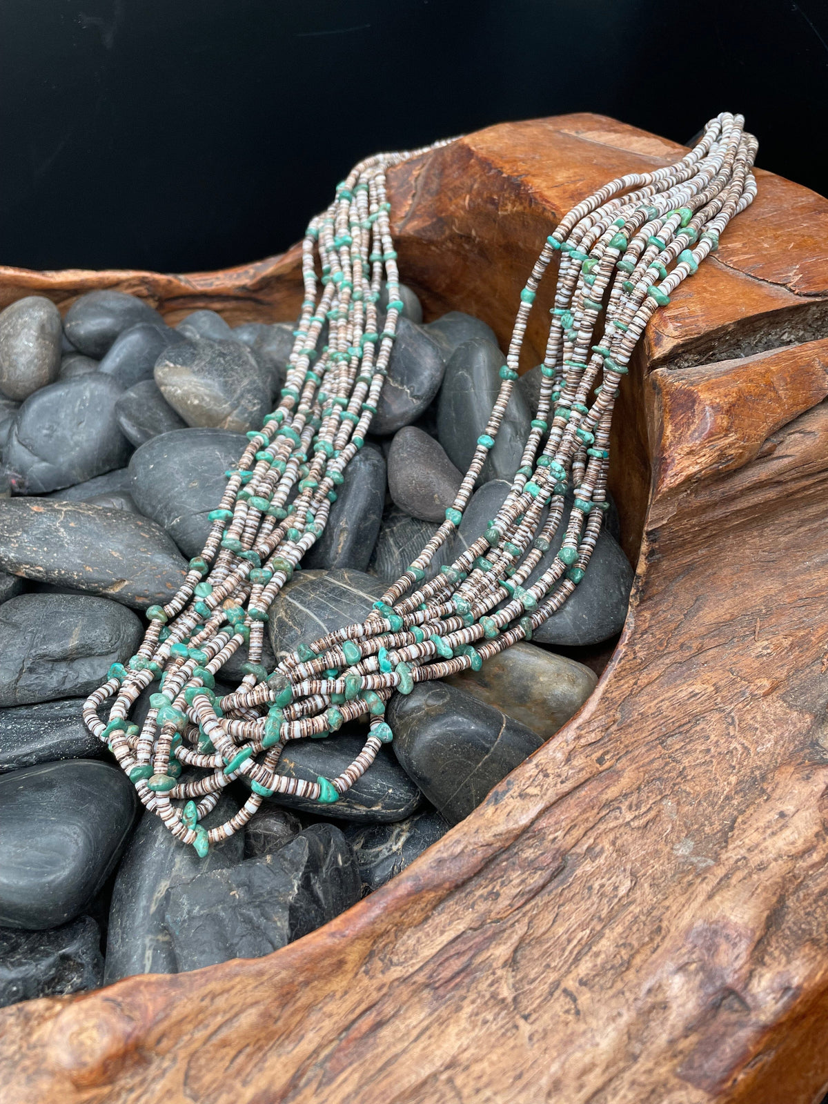 Heishi Bead/Turquoise 10 Strand Necklace - NSPR10