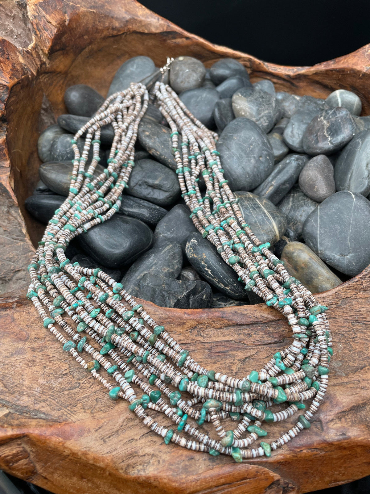 Heishi Bead/Turquoise 10 Strand Necklace - NSPR10