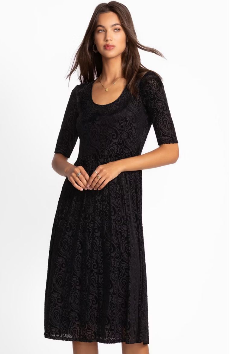 Helena Midi Black Dress