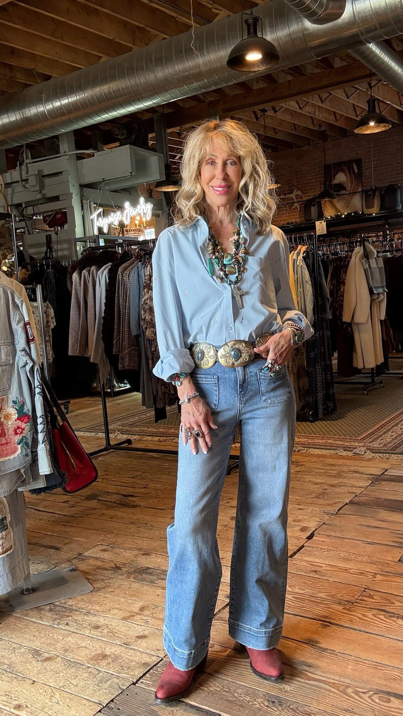 High Rise/Patch Pocket Jeans - BY8235