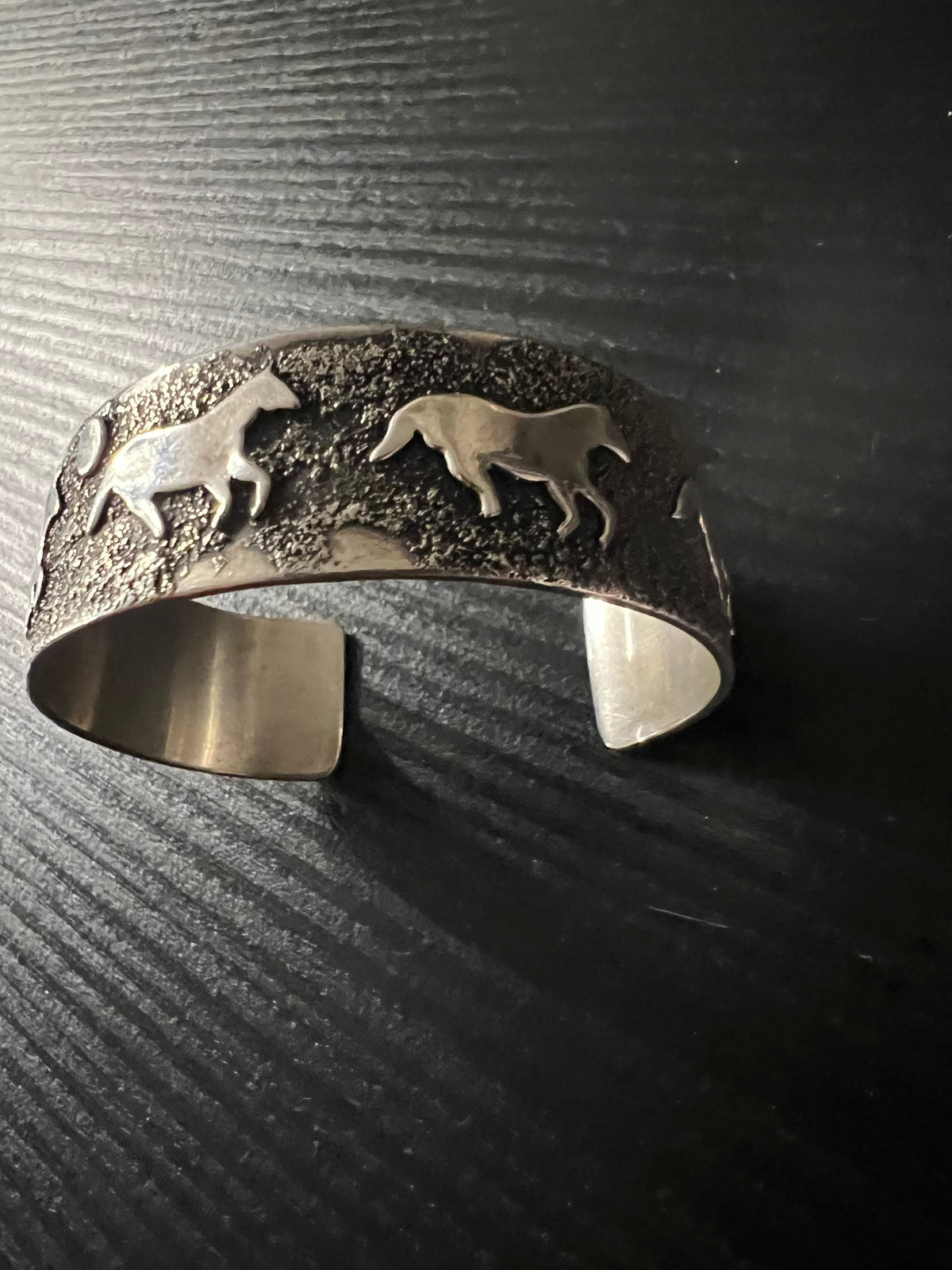 Horse Sterling Silver Sandcast Cuff - CMH189