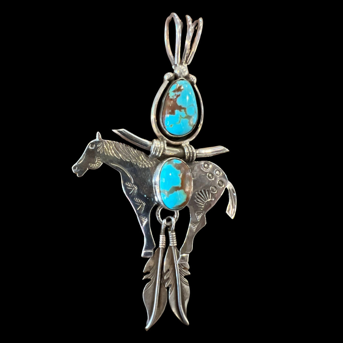 Horse/Turquoise Pendant - PGE1