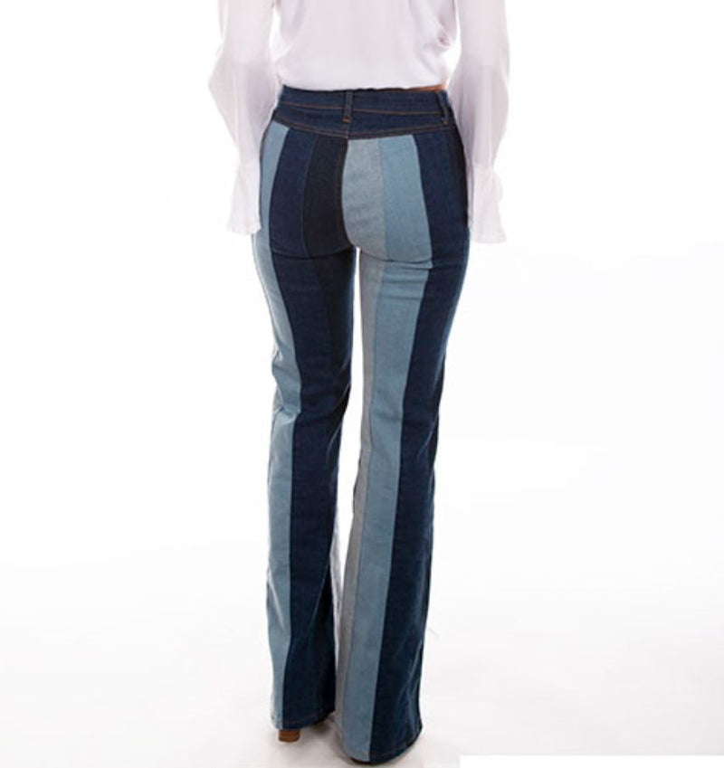 Hues Of Blue Denim Panel Jeans - Scully - HC689