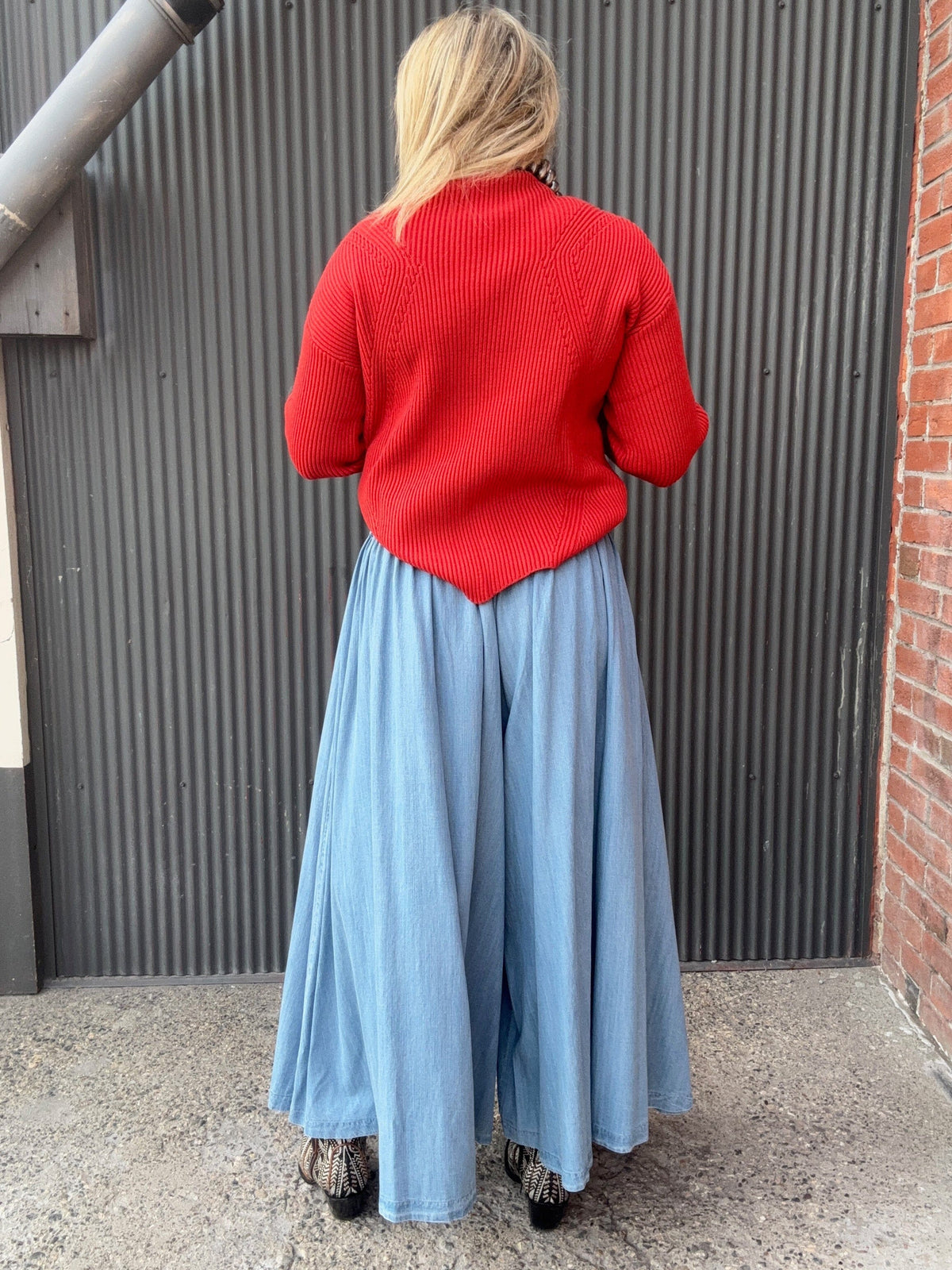 Hyacinth Scalloped Red Sweater - Lysse - LY3732R