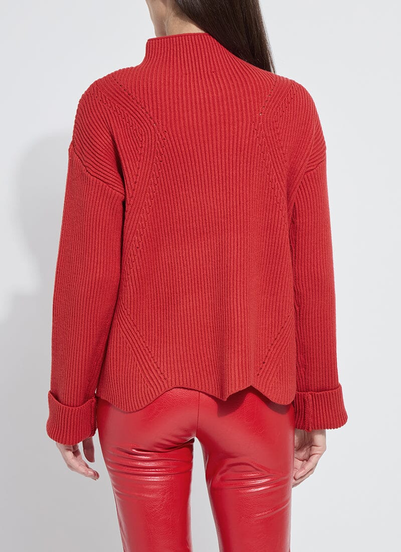 Hyacinth Scalloped Red Sweater - Lysse - LY3732R