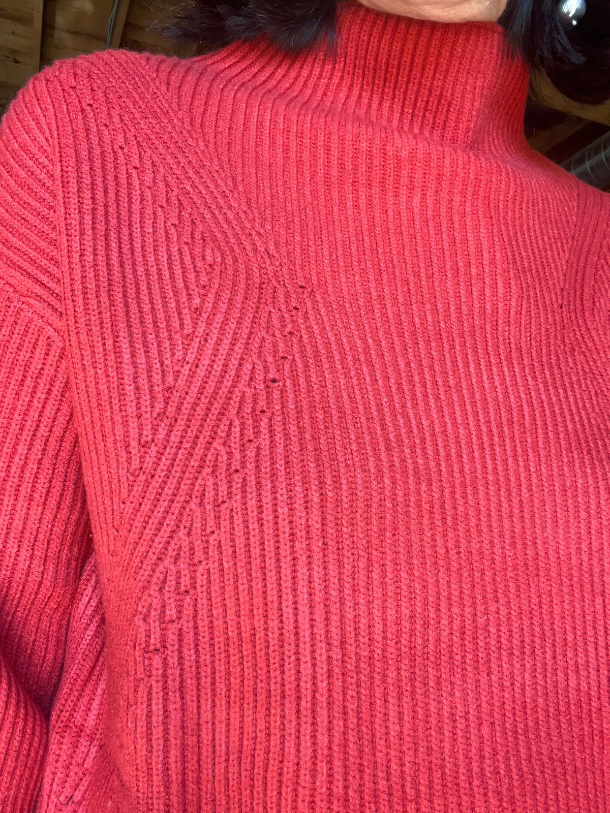 Hyacinth Scalloped Red Sweater - Lysse - LY3732R