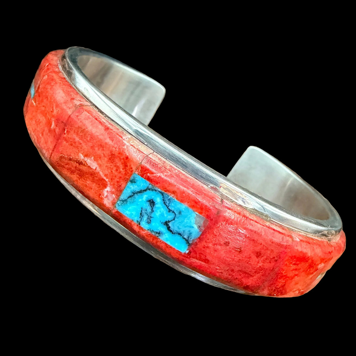 Inlay Spiny Oyster/Turquoise/Sterling Cuff - CMH231