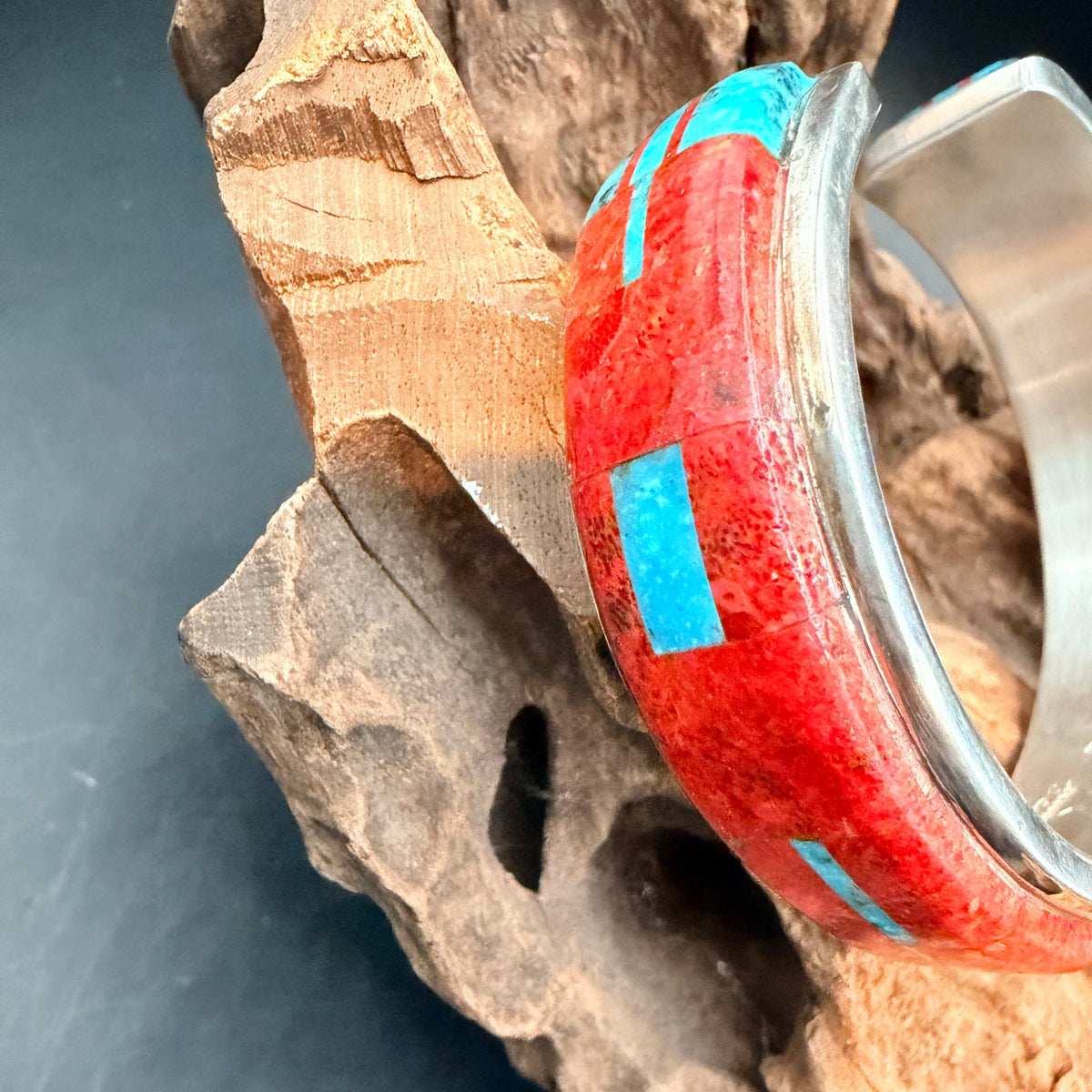 Inlay Spiny Oyster/Turquoise/Sterling Cuff - CMH231