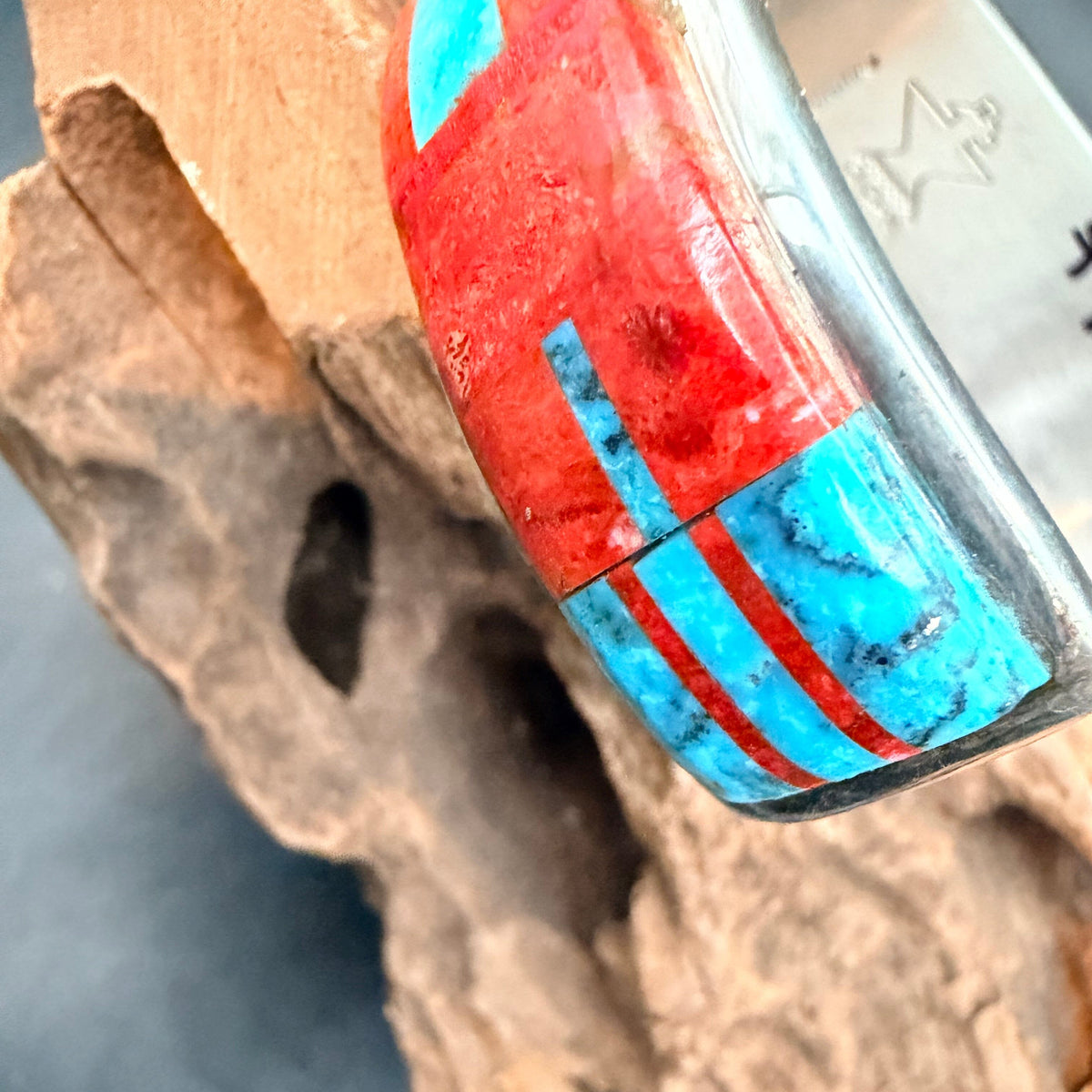 Inlay Spiny Oyster/Turquoise/Sterling Cuff - CMH231
