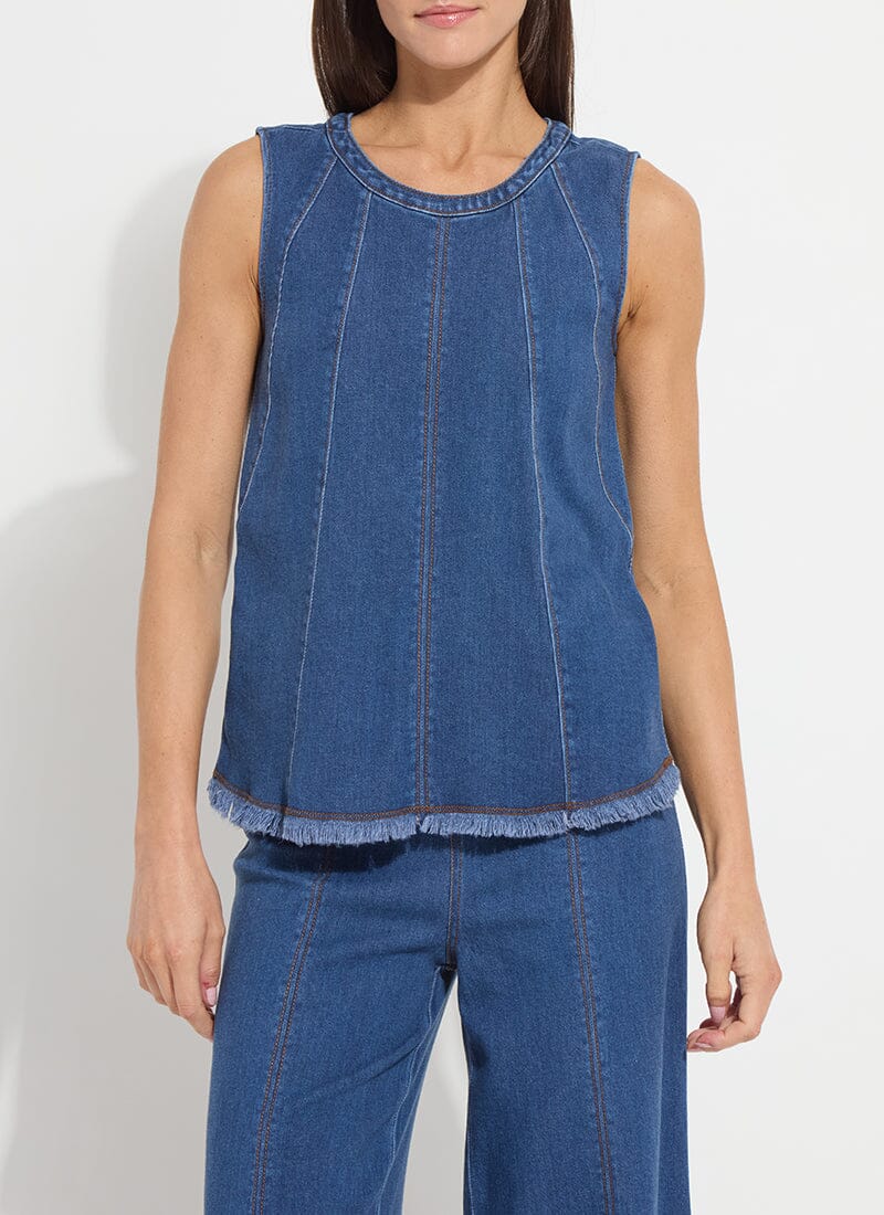 Irabella Fringed Denim Top - Lysse - LY3931