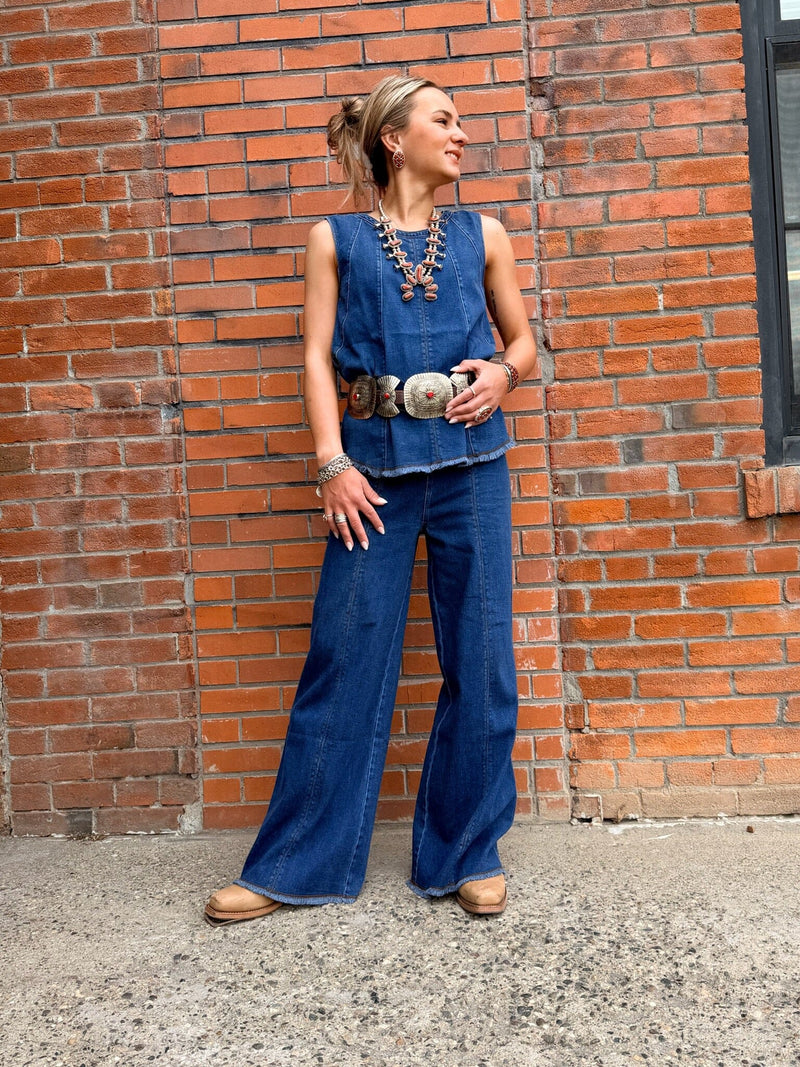 Irabella Fringed Denim Top - Lysse - LY3931