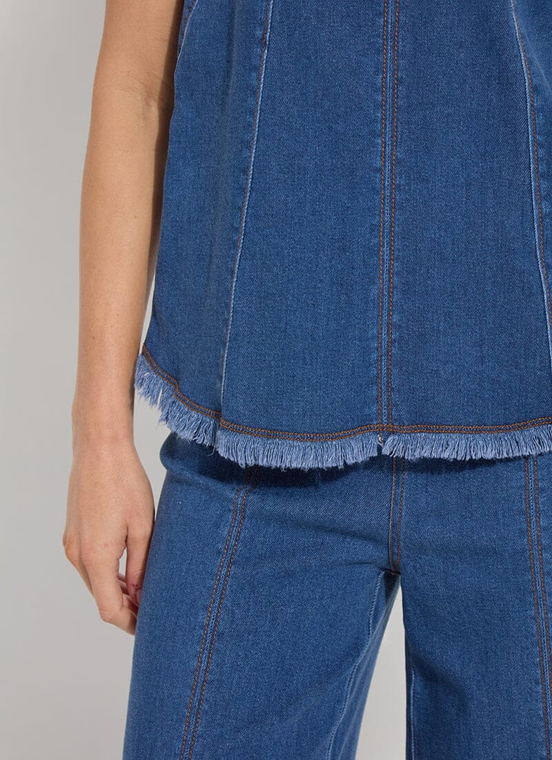Irabella Fringed Denim Top - Lysse - LY3931