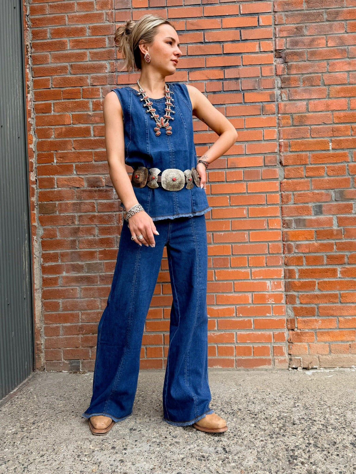 Irabella Fringed Wide Leg Denim - LY3932