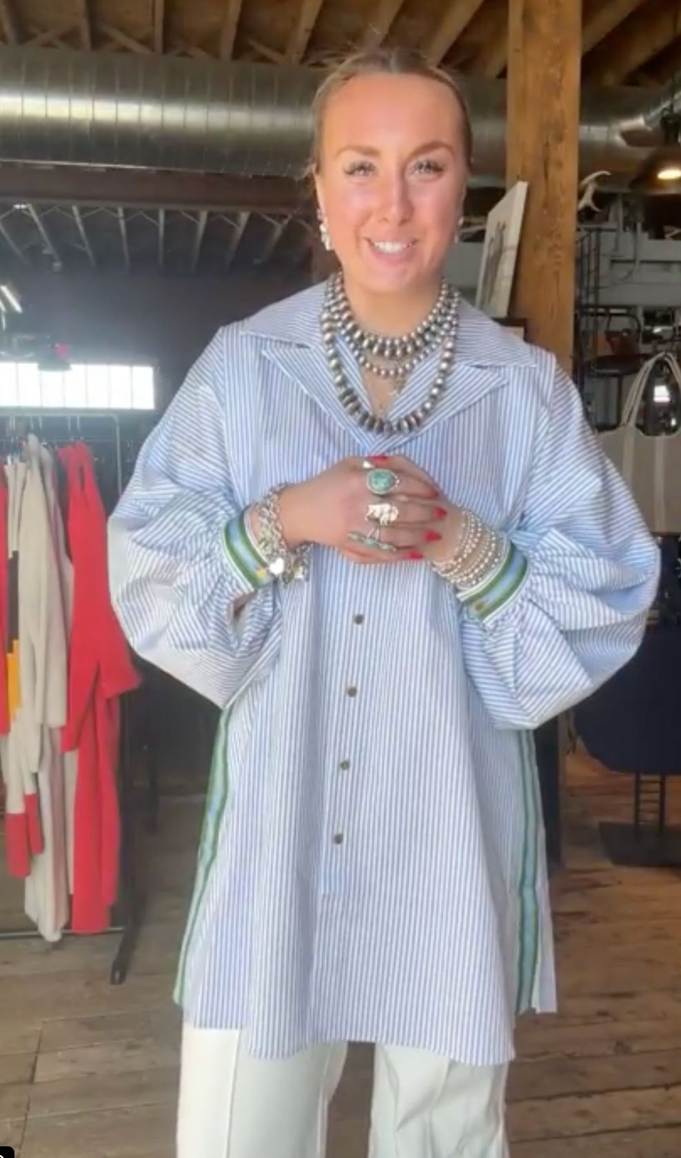 Iris Striped Oxford Dress - Grapemist - EM667