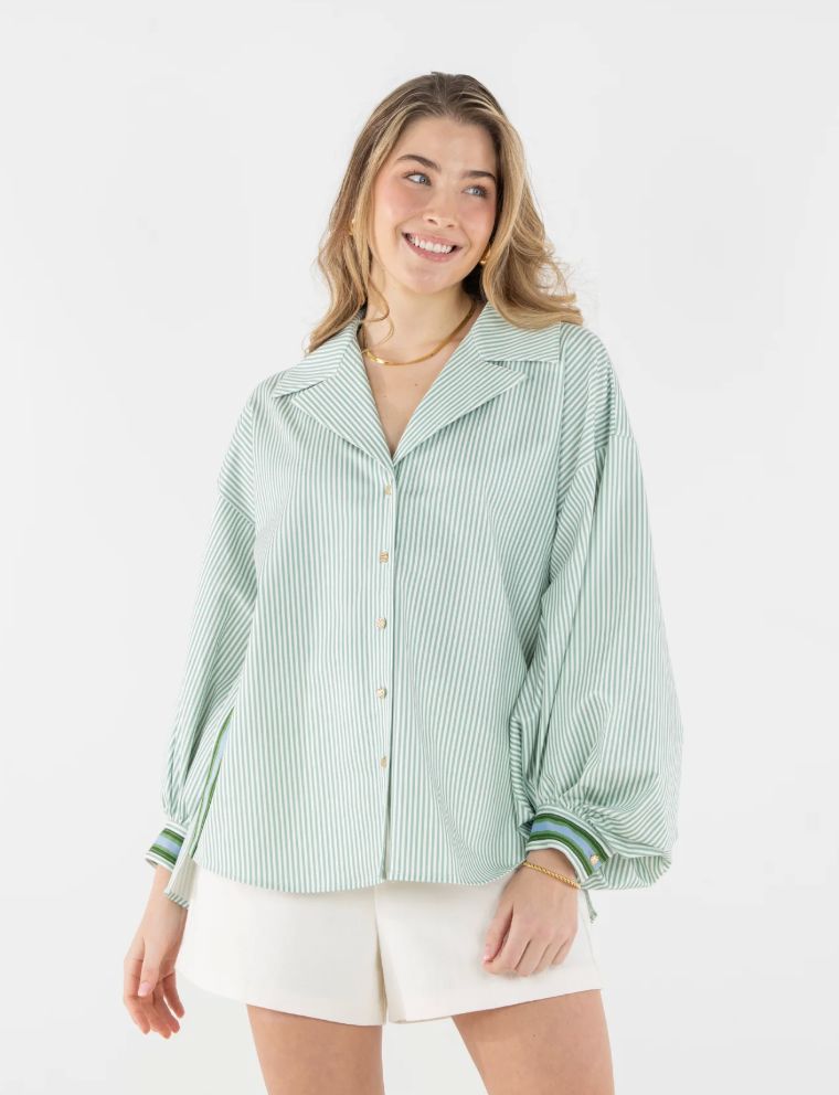 Iris Striped Oxford Shirt - EM655