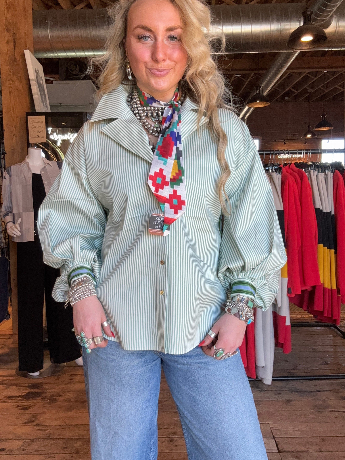 Iris Striped Oxford Shirt - EM655