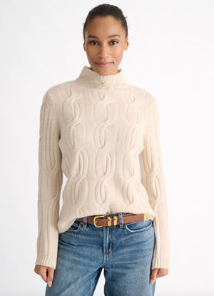Ivory Cashmere Cabel Sweater - LFSC6V