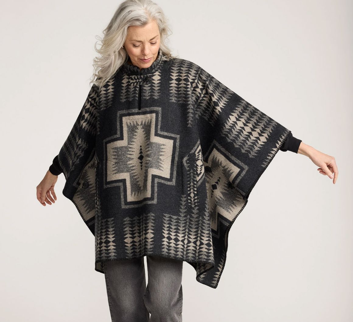 Jacquard Poncho - Harding Black/Tan - Pendleton - TE168