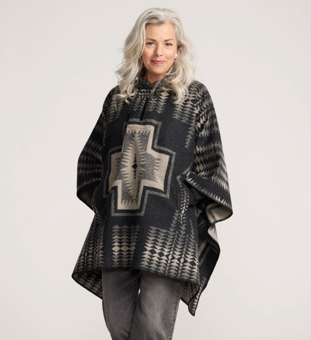 Jacquard Poncho - Harding Black/Tan - Pendleton - TE168