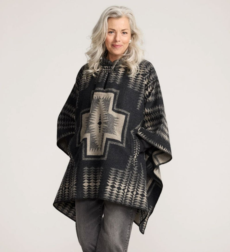 Jacquard Poncho - Harding Black/Tan - Pendleton - TE168