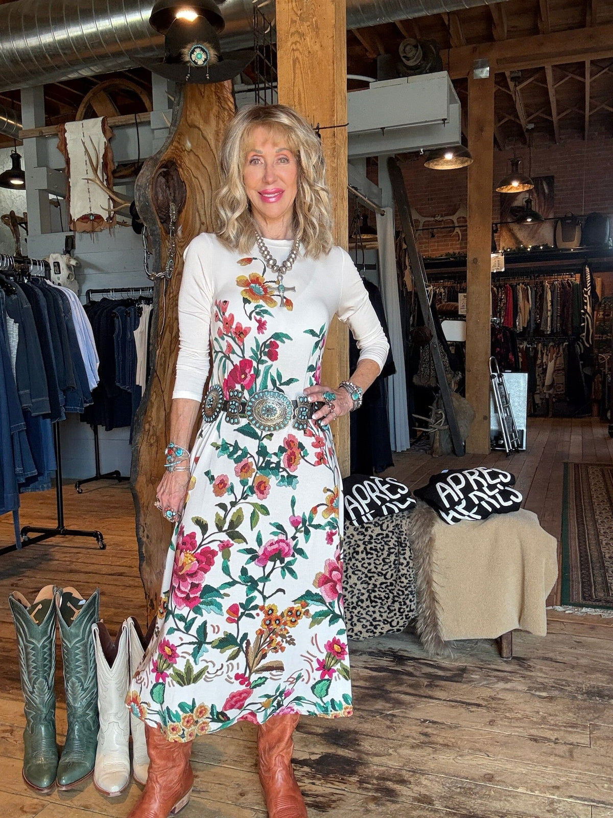 Janie Cream Floral Dress - Johnny Was - T30726