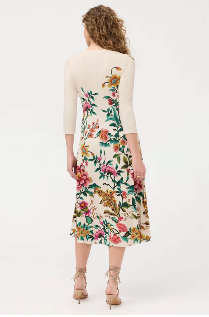 Janie Cream Floral Dress - T30726