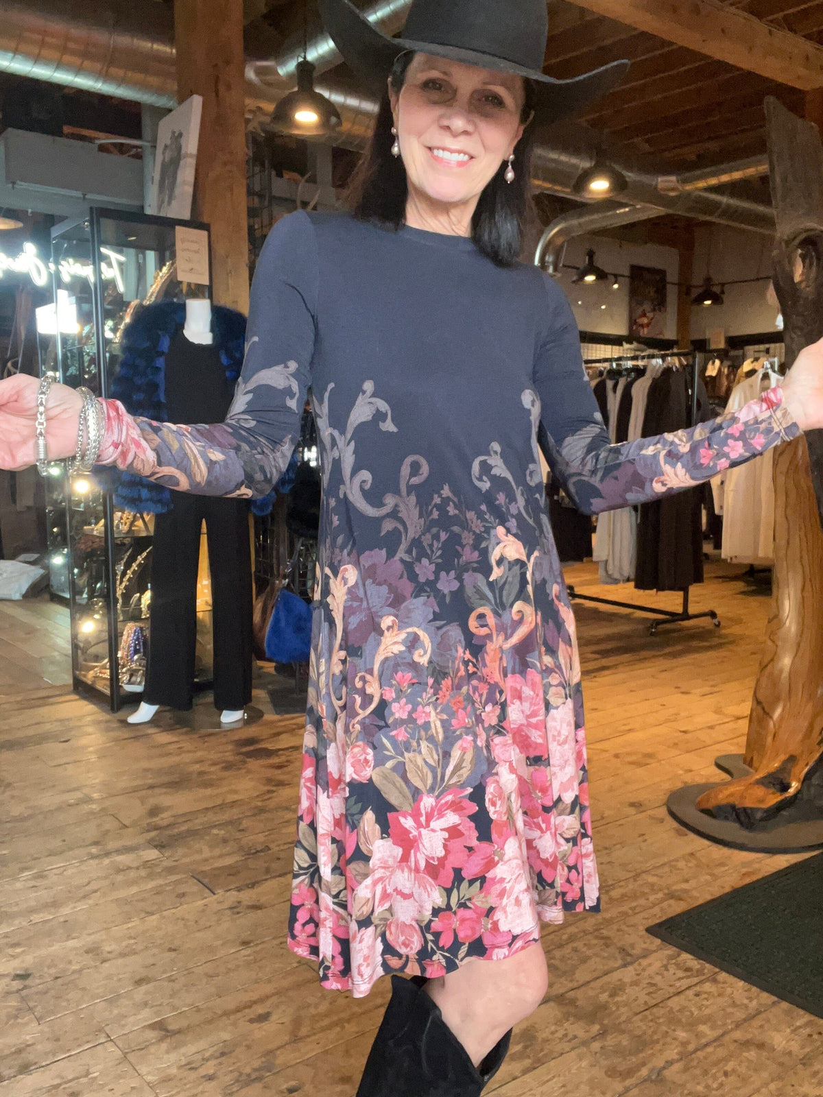 Janie Mock Neck Swing Dress - Johnny Was - L39625