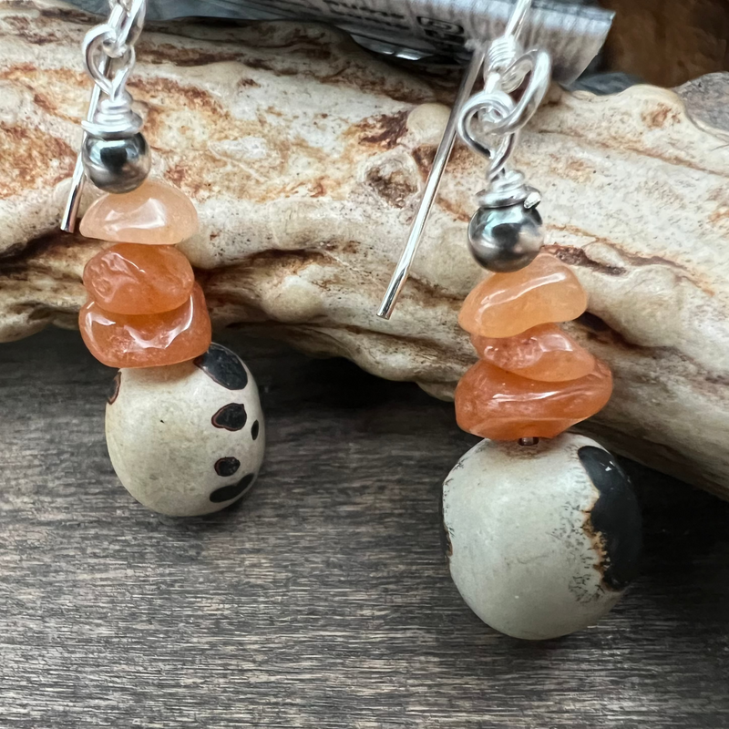 Jasper, Aventurine, Sterling NP Earring - ESZ321