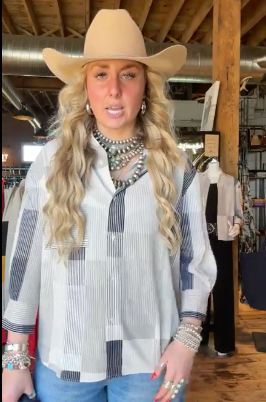 Jessica 3/4 Sleeve Striped Blouse - LY3814