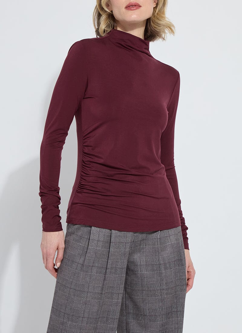 Jovita Funnel Neck Top - Plum - LY3713P