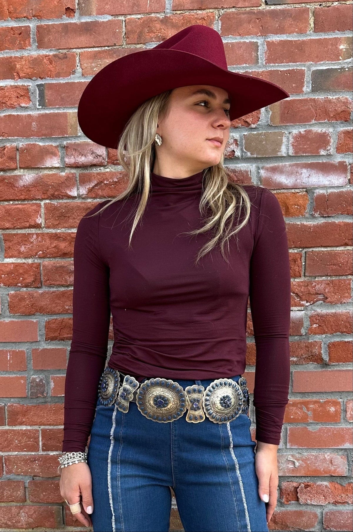 Jovita Funnel Neck Top - Plum - LY3713P