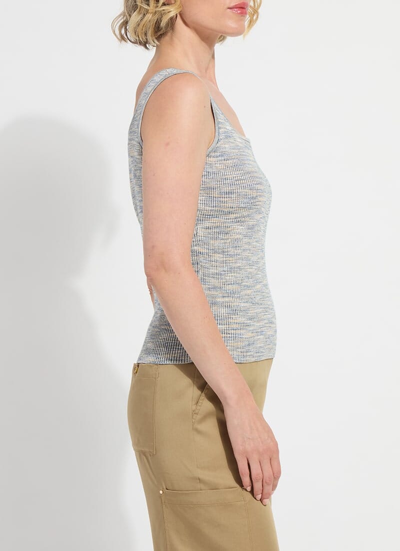 Junie Multi Blue Ribbed Tank - LY3876