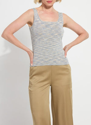 Junie Multi Blue Ribbed Tank - LY3876
