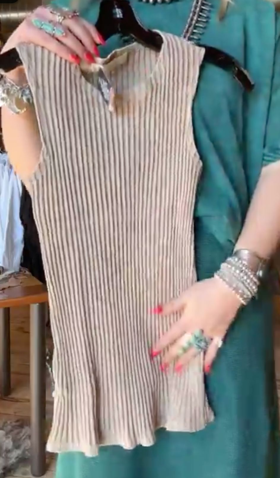 Khaki Ribbed Tank - Testimony - T13K